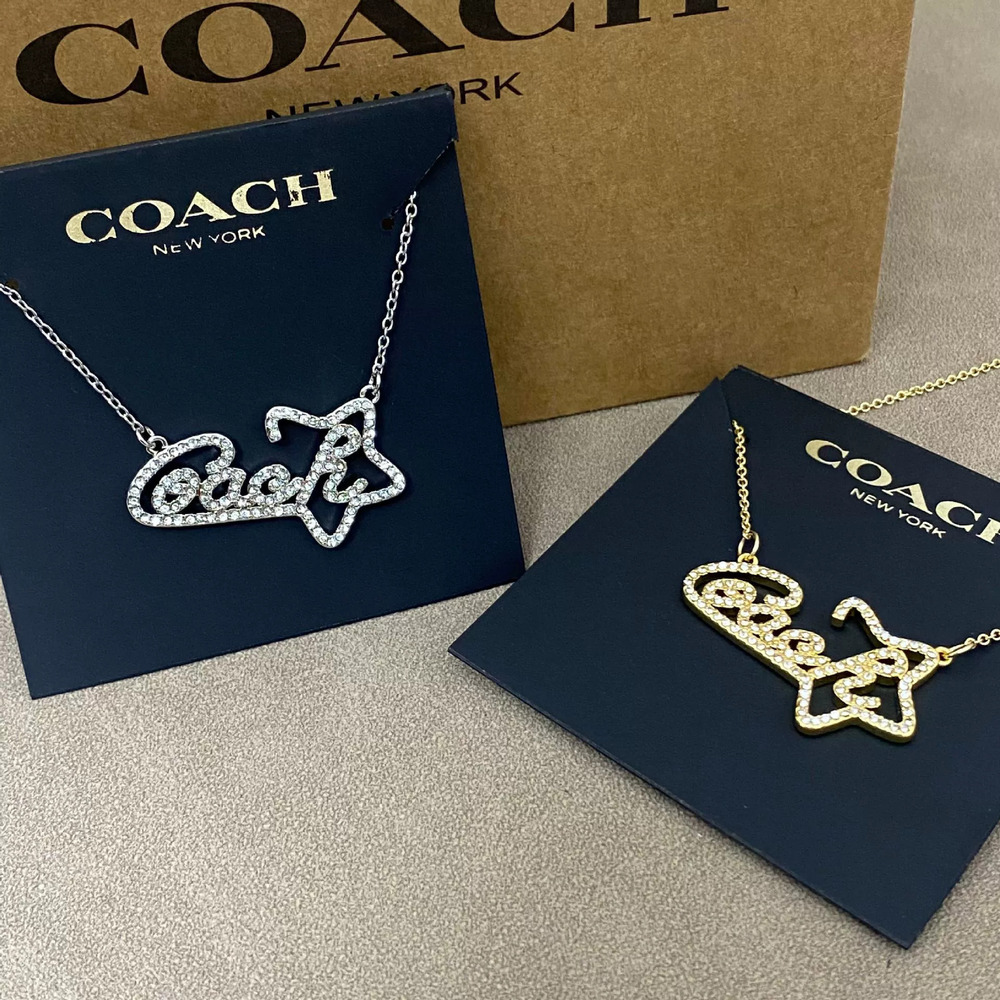 Coach Full Diamond Star Letter Necklace
